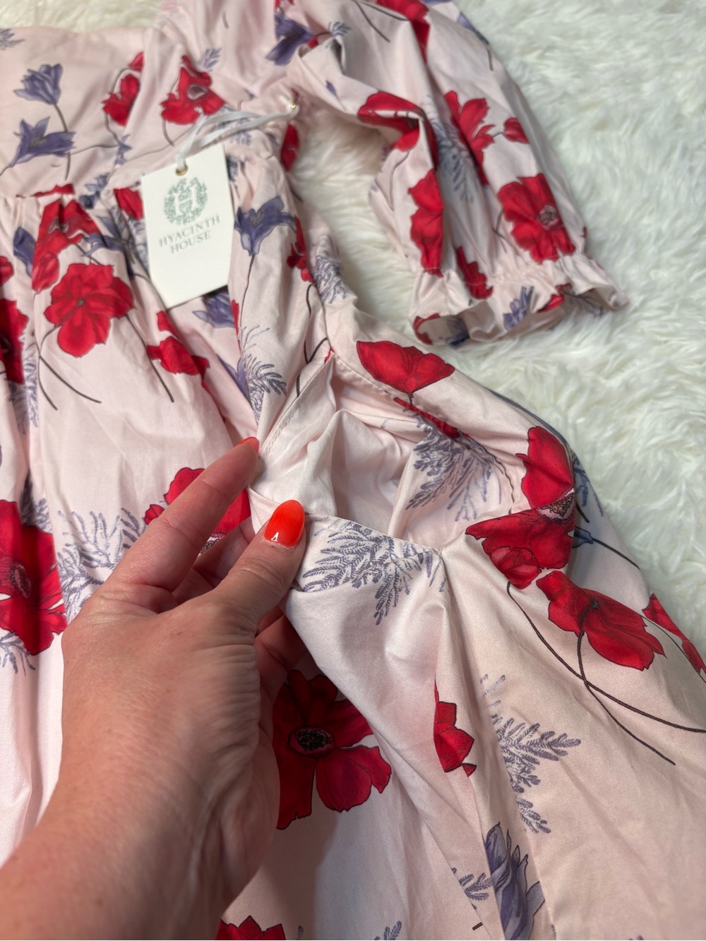 Tuckernuck Hyacinth House Pink Floral Square Neck Veronica Dress, NWT size XS - Picture 7 of 11